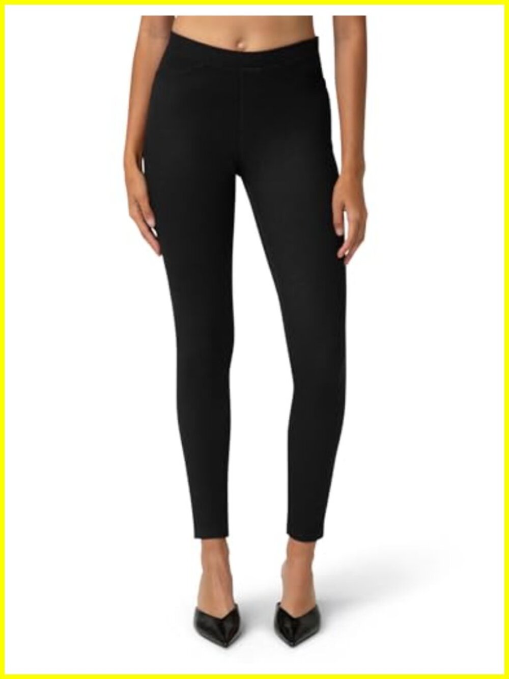 Women's Stretch Denim Leggings with Pockets - High Waisted Skinny Leggings